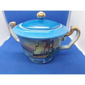 Vintage Meito Lusterware Hand Painted Sugar Bowl- VHTF Pattern